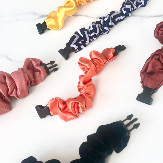 Fall Collection Buckle Scrunchies - No Tangles, No Pulling, No Breakage - Hair Ponytail Holder