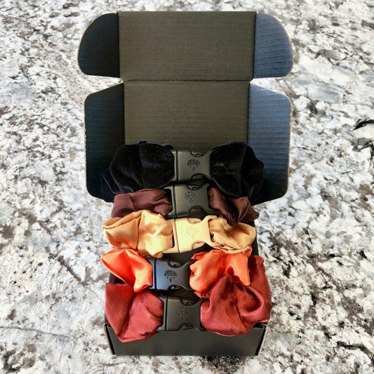 Fall Essentials - 5-Pack Autumn Halloween Buckle Scrunchies