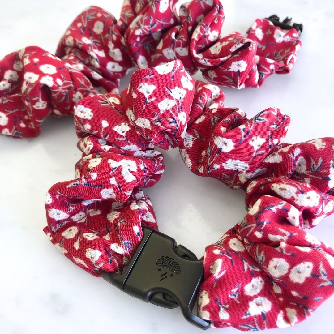 Ruby Bloom Buckle Scrunchie