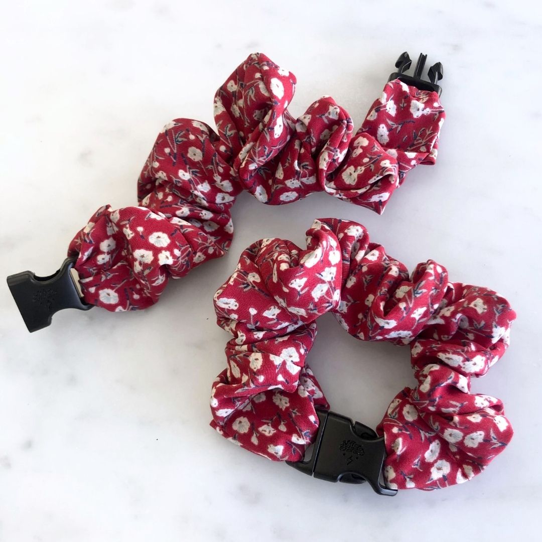 Ruby Bloom Buckle Scrunchie