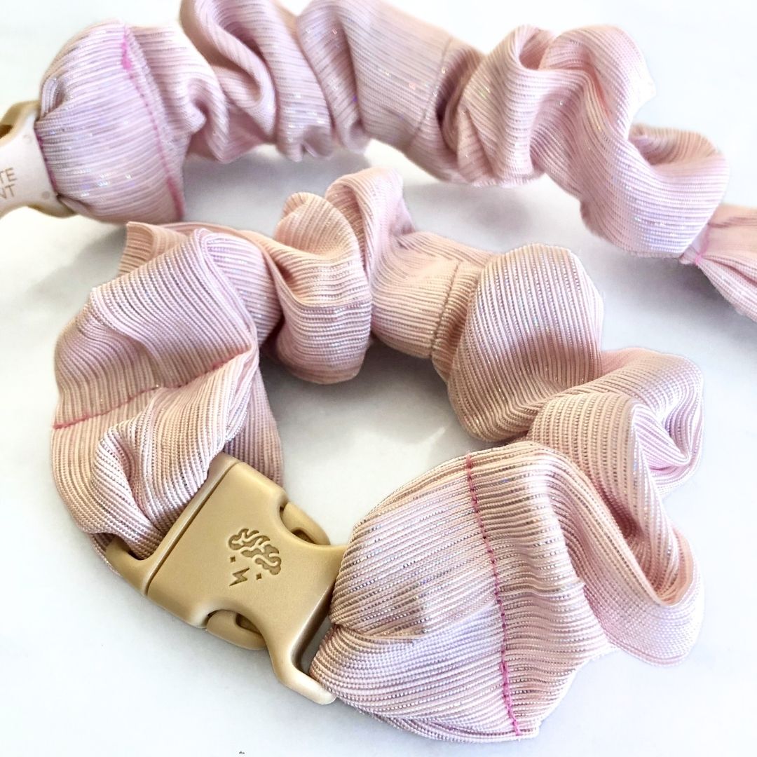 Candy Floss Pink Buckle Scrunchie - No Tangles, No Pulling, No Breakage - Hair Ponytail Holder