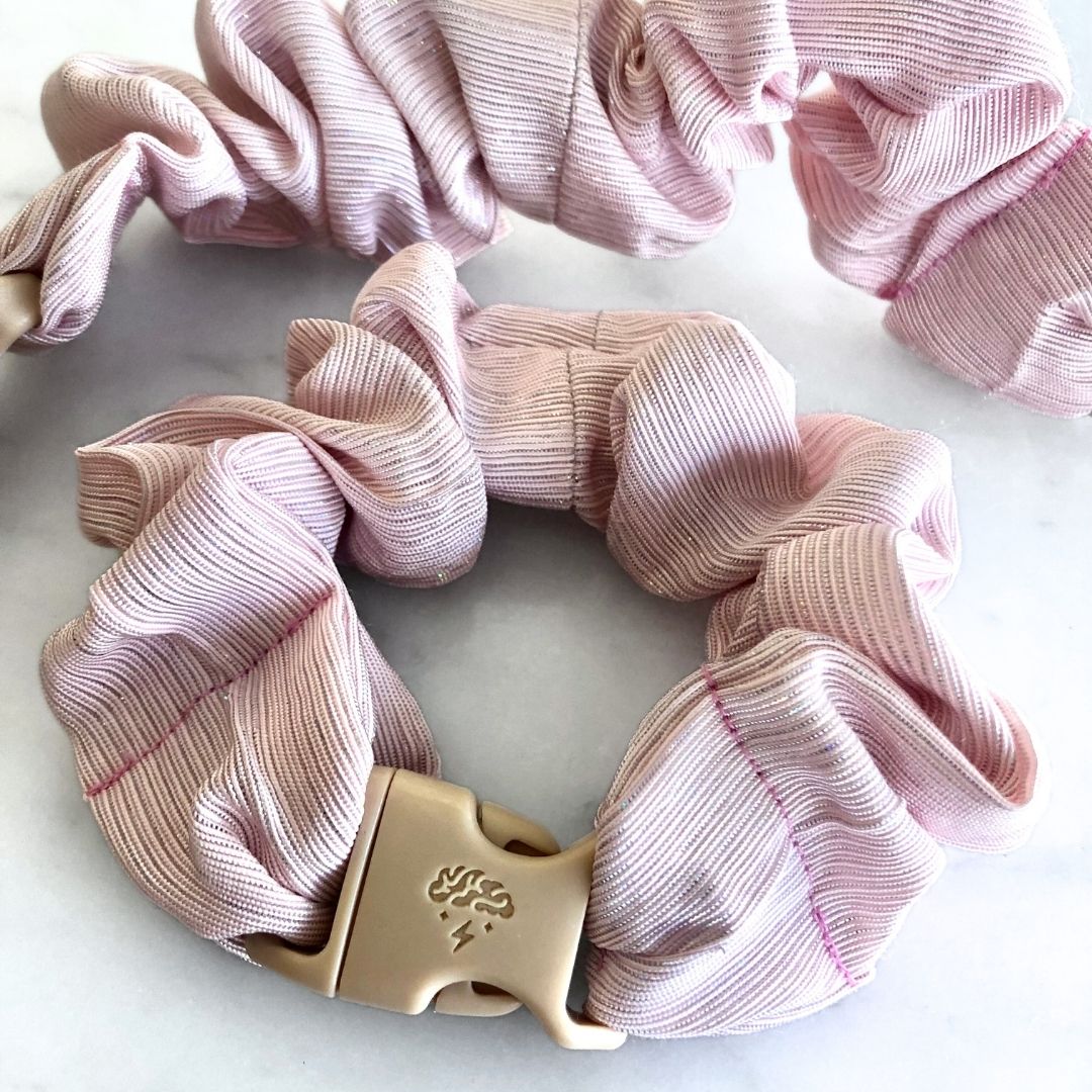 Candy Floss Pink Buckle Scrunchie - No Tangles, No Pulling, No Breakage - Hair Ponytail Holder